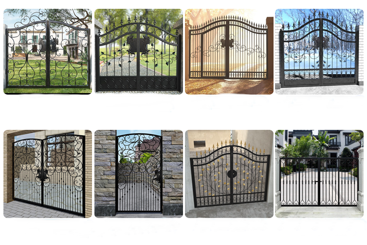 Ornamental Galvanized Steel Security Wrought Iron Main Gate Design