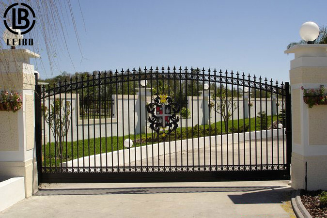 Ornamental Galvanized Steel Security Wrought Iron Main Gate Design