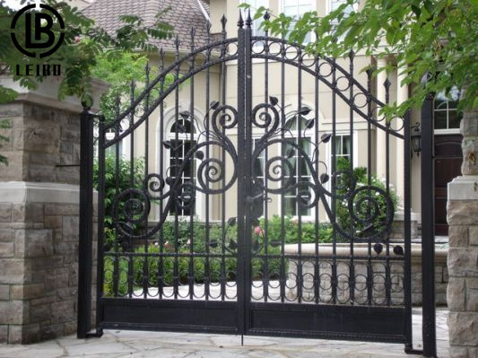 Ornamental Galvanized Steel Security Wrought Iron Main Gate Design