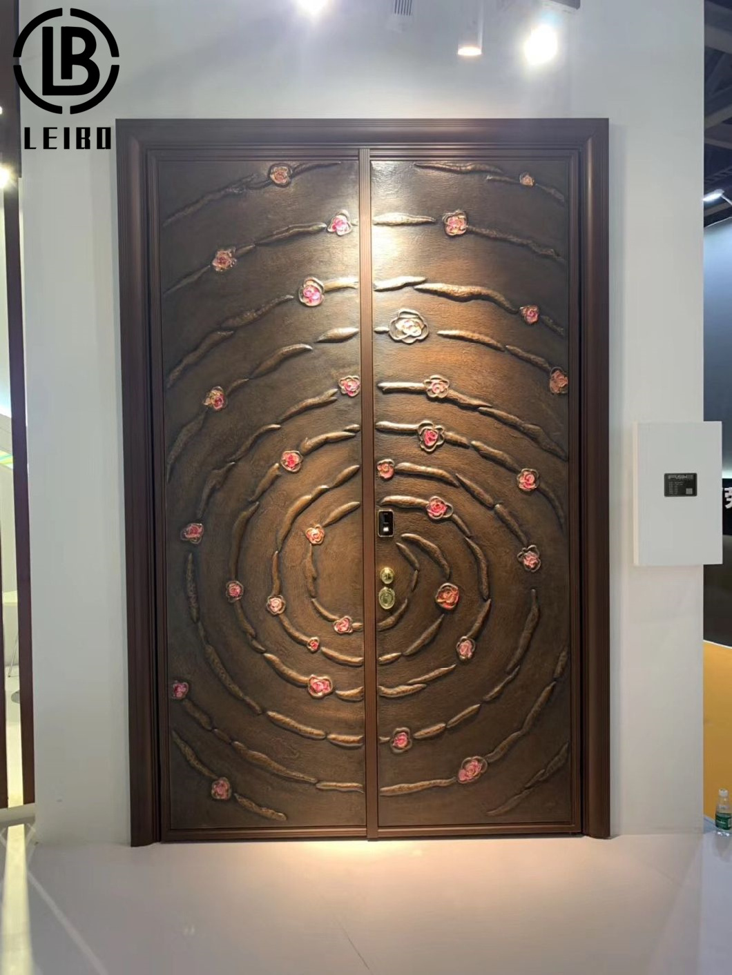 Hot Sale Customized Steel Copper Coated Church Main Gate Door