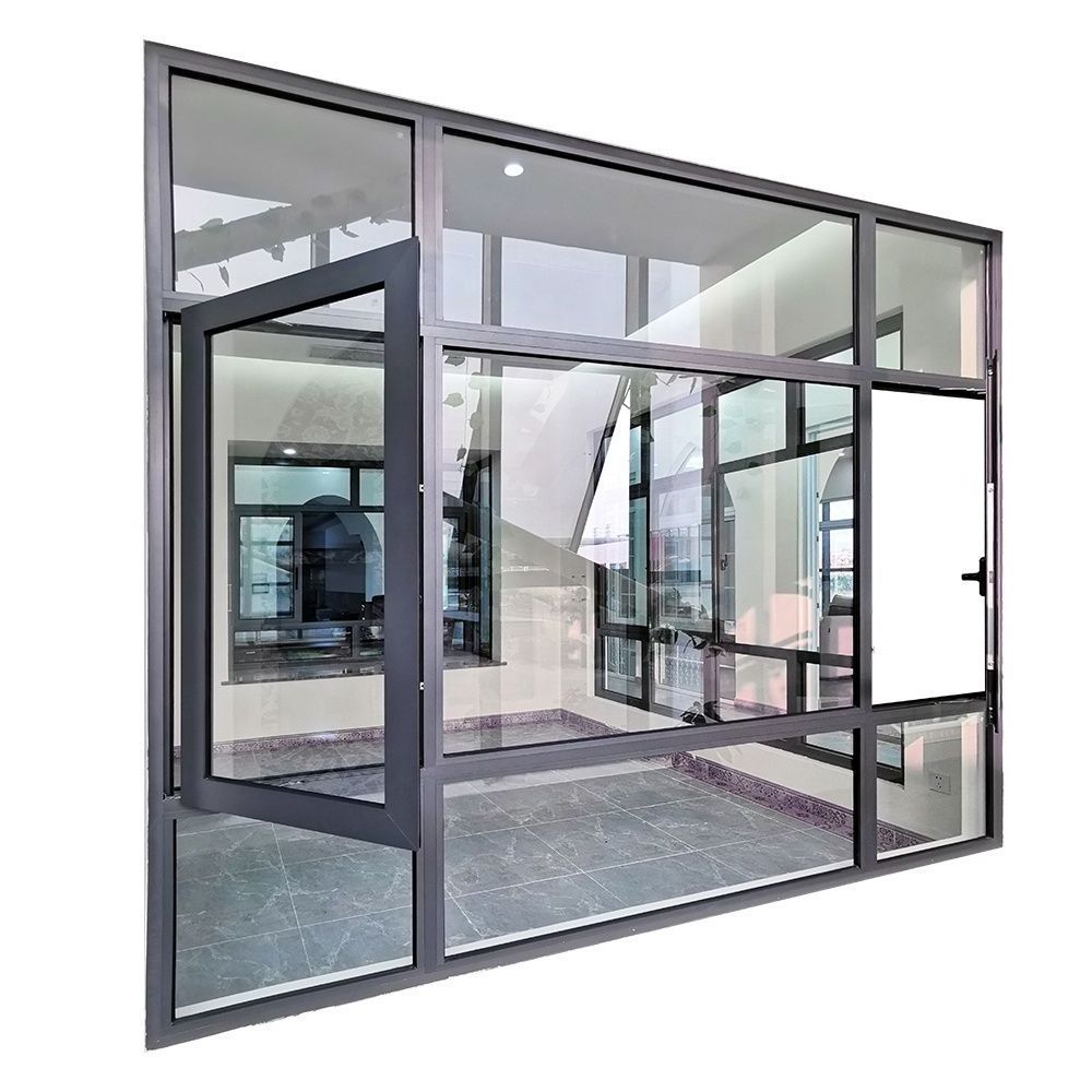 Factory direct selling simple design heat insulation aluminum casement window