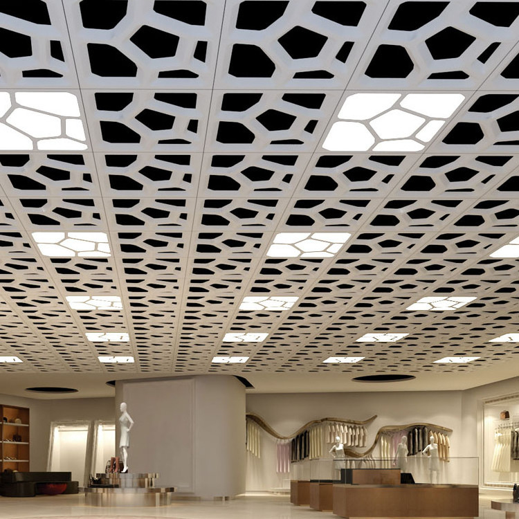 Price Suspended Panels 60x60 Spandrel System Durable Film Coating Aluminum Clip-in Shape Ceiling