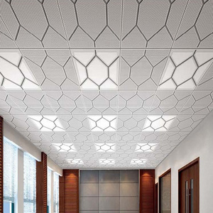 2x4 manufacturer Colored Suspended Aluminium Strip Roofing Acoustic False Ceiling Tiles Price