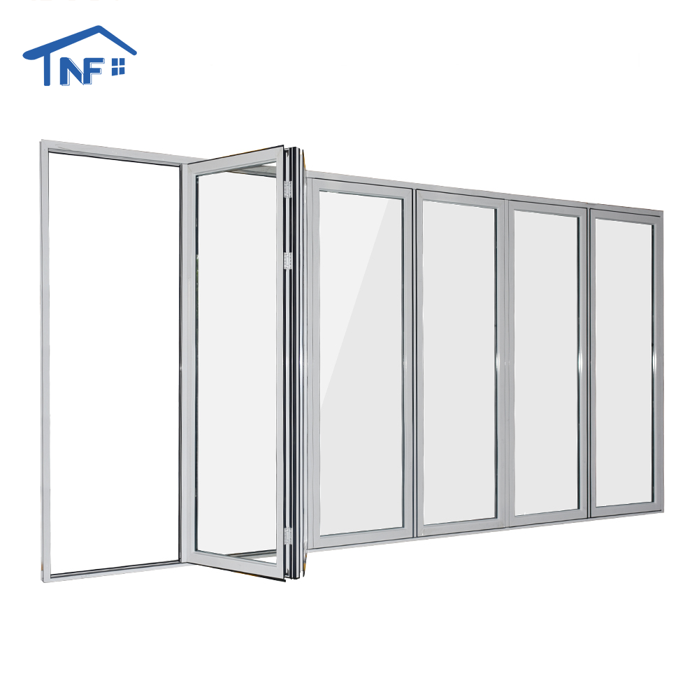 Factory Price Sliding Folding Door System top hung bifold door track with bottom guid roller