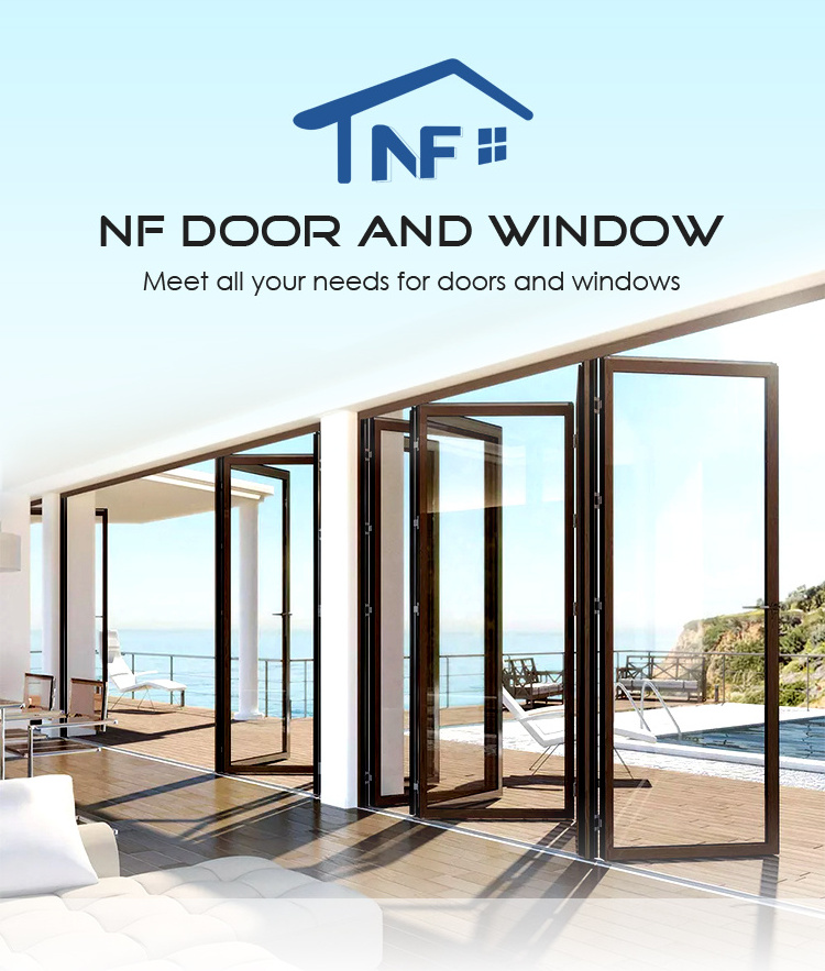 Folding door exterior aluminum house patio double glazed bifold steel exterior doors industrial doors sliding