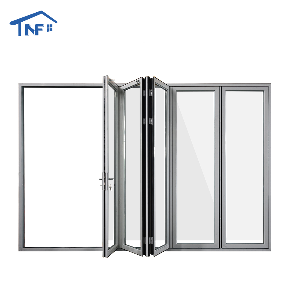 Folding door exterior aluminum house patio double glazed bifold steel exterior doors industrial doors sliding