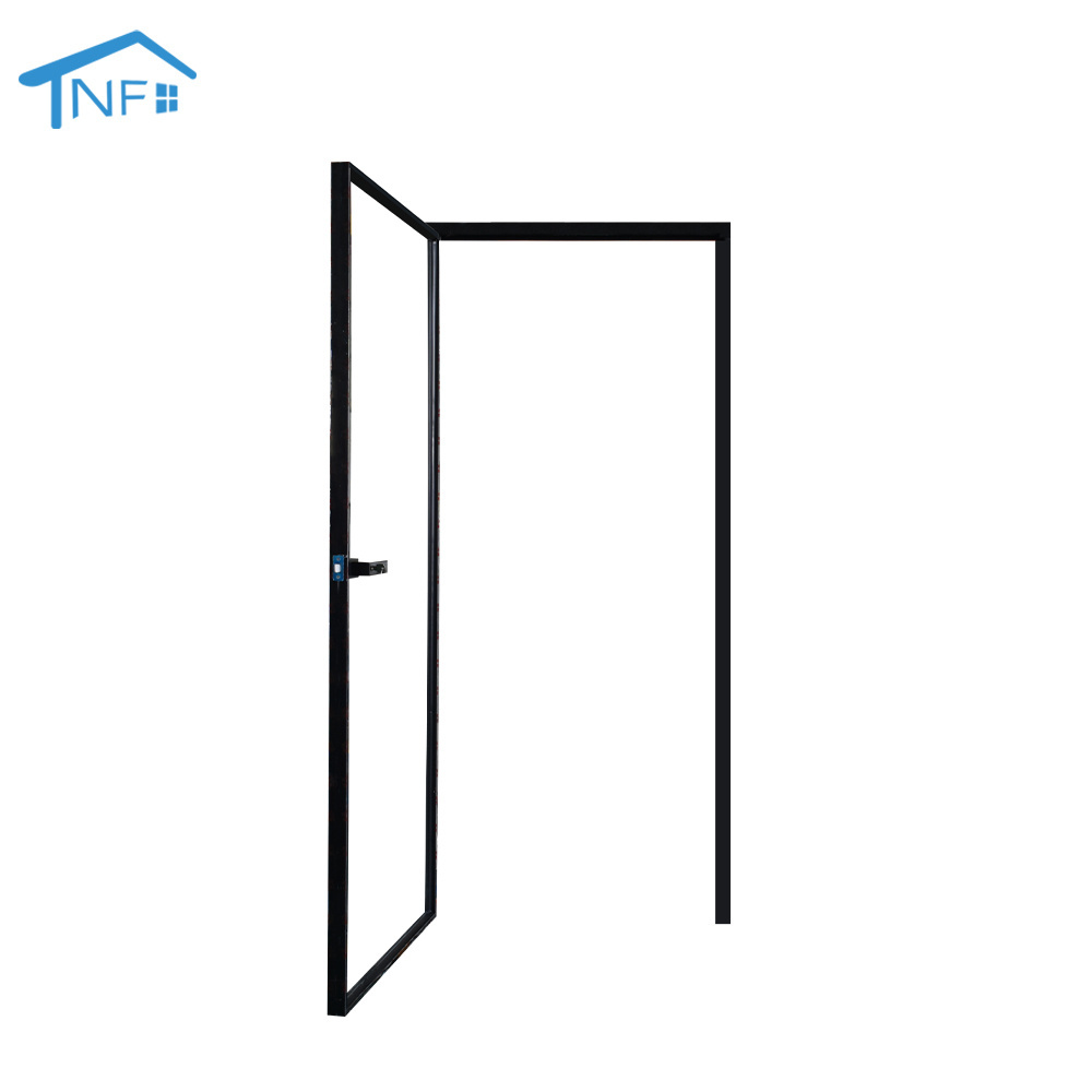 Slim Narrow Frame Glass Door Interior Swing Casement Aluminum Toilet Doors