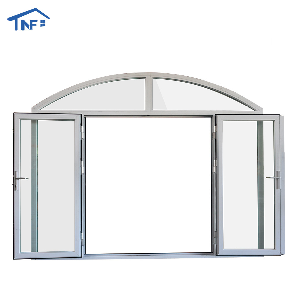 Aluminum Glass Metal Frame Arched French Doors Interior design