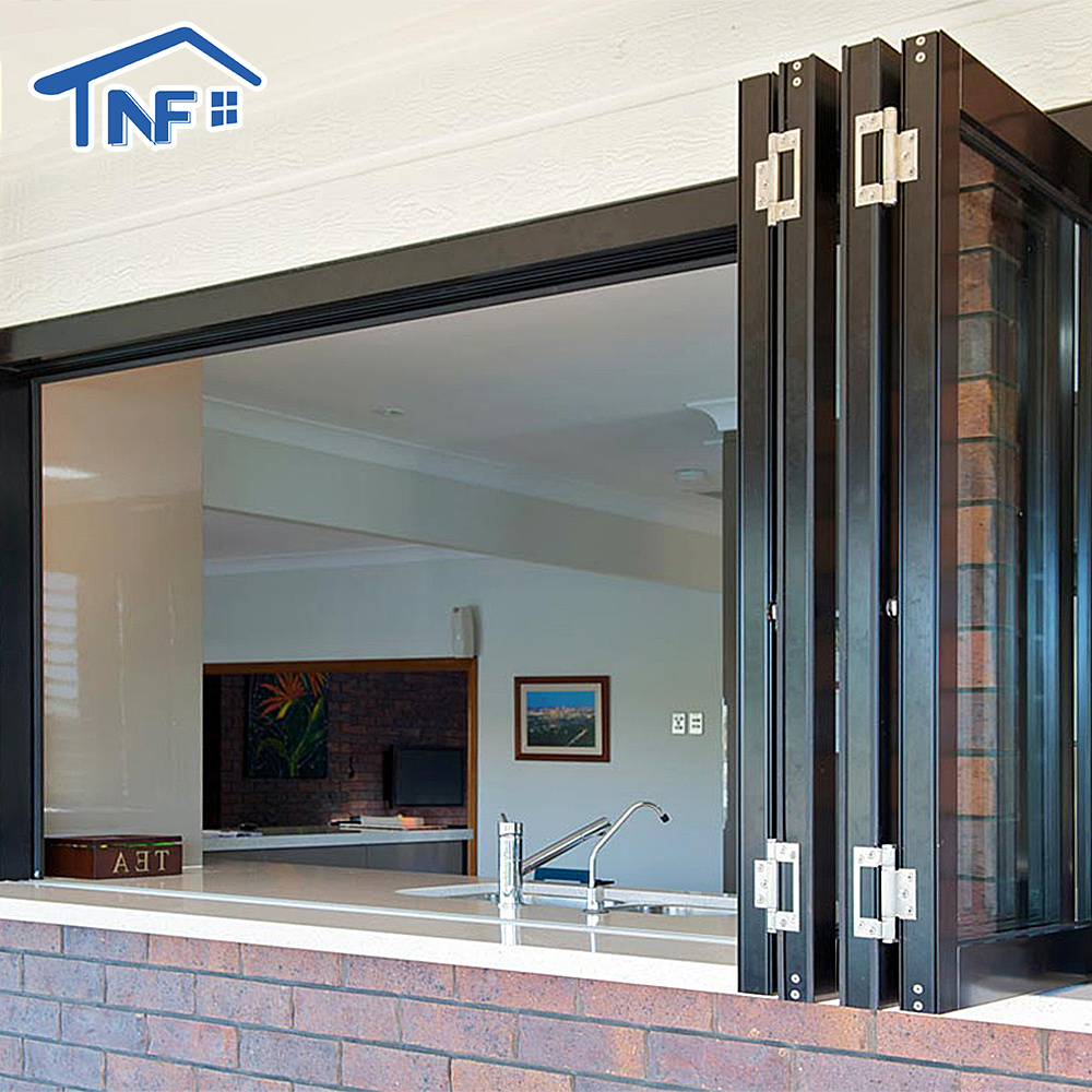 high quality sound proof Aluminium Windows bifold glass window screens bifold windows