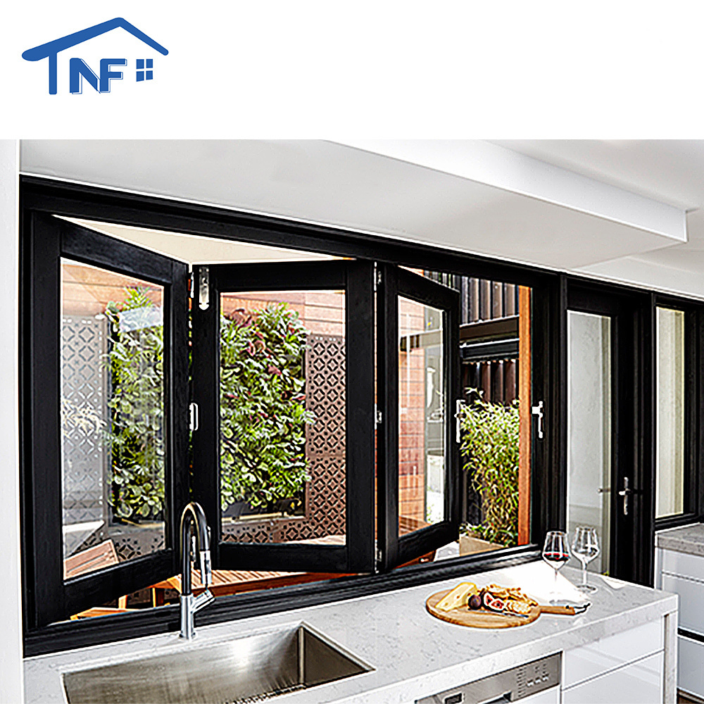 high quality sound proof Aluminium Windows bifold glass window screens bifold windows