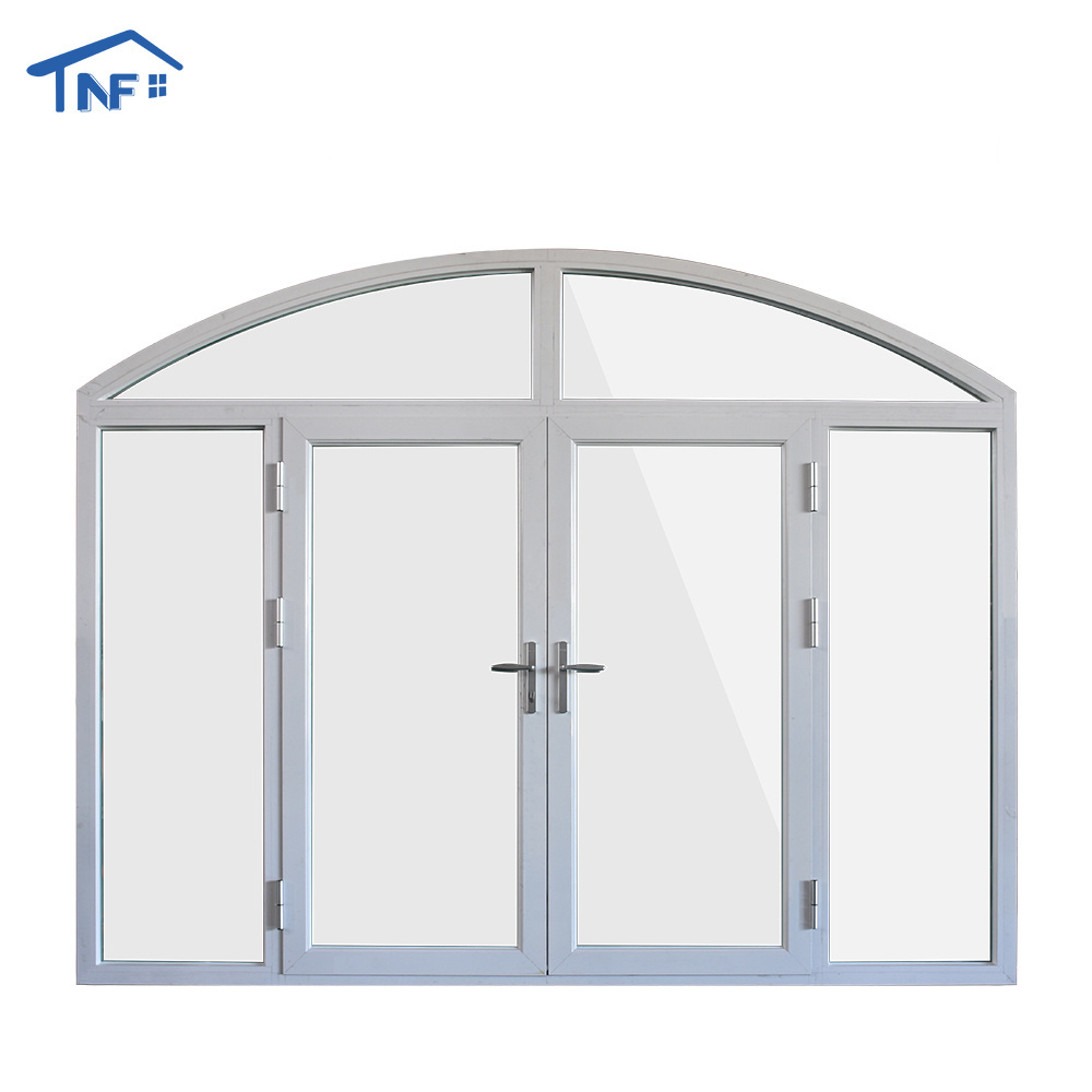 Aluminum Glass Metal Frame Arched French Doors Interior design