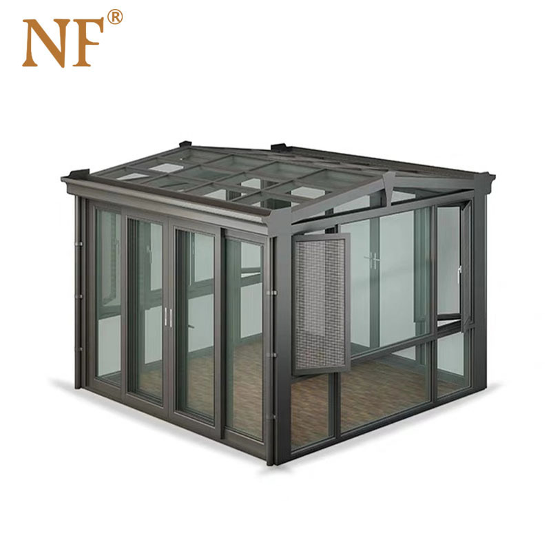 Outdoor Veranda Sun Room Patio Winter Garden Glass House Orangerie Greenhouse Solarium Conservatory Prefab Free Standing Sunroom