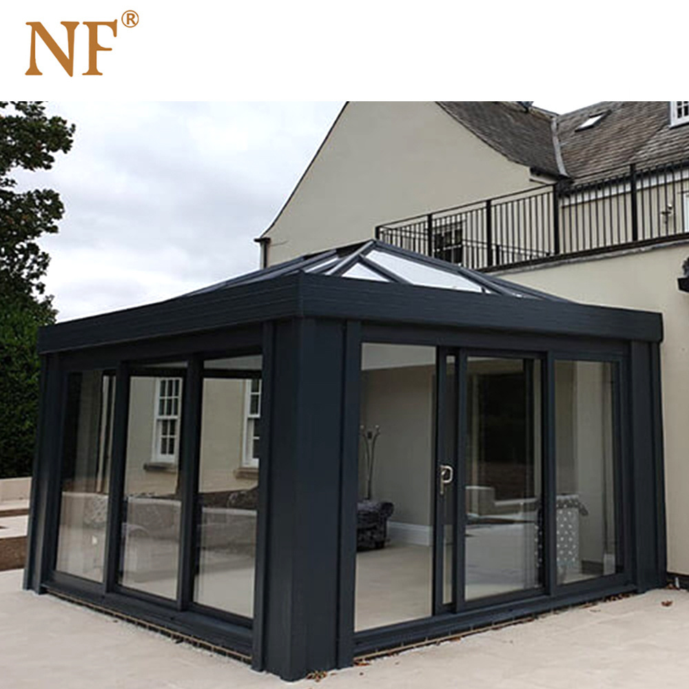 aluminum frame retractable tempered insulated glass greenhouse sunroom houses