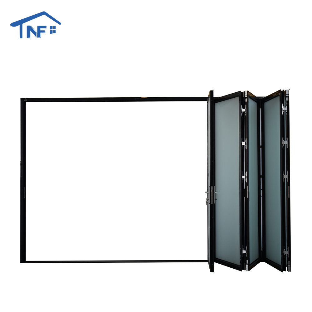 Heat insulation bifold patio doors aluminium glazed accordion doors vented vertical bifold door