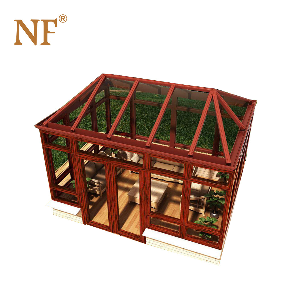 aluminum frame retractable tempered insulated glass greenhouse sunroom houses