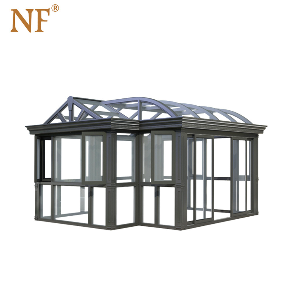 aluminum frame retractable tempered insulated glass greenhouse sunroom houses