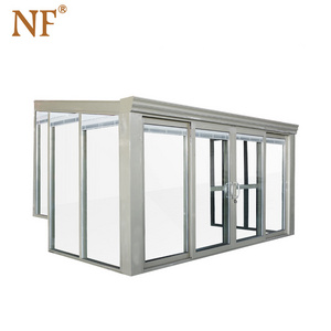 Prefabricated 4 Season Free Standing Veranda Aluminium Insulated Glass Conservatory Sunroom and Glass House For Solarium