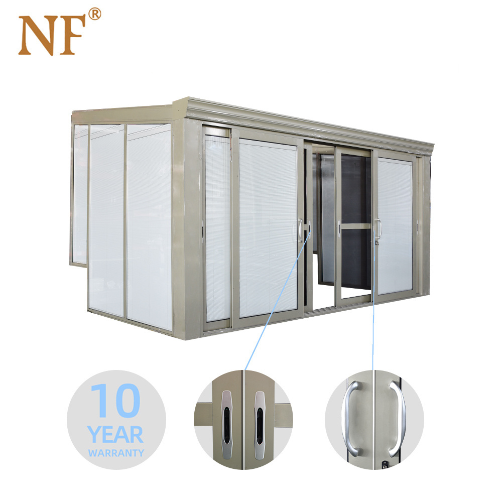 modern soundproof aluminum retractable glass houses sunrooms