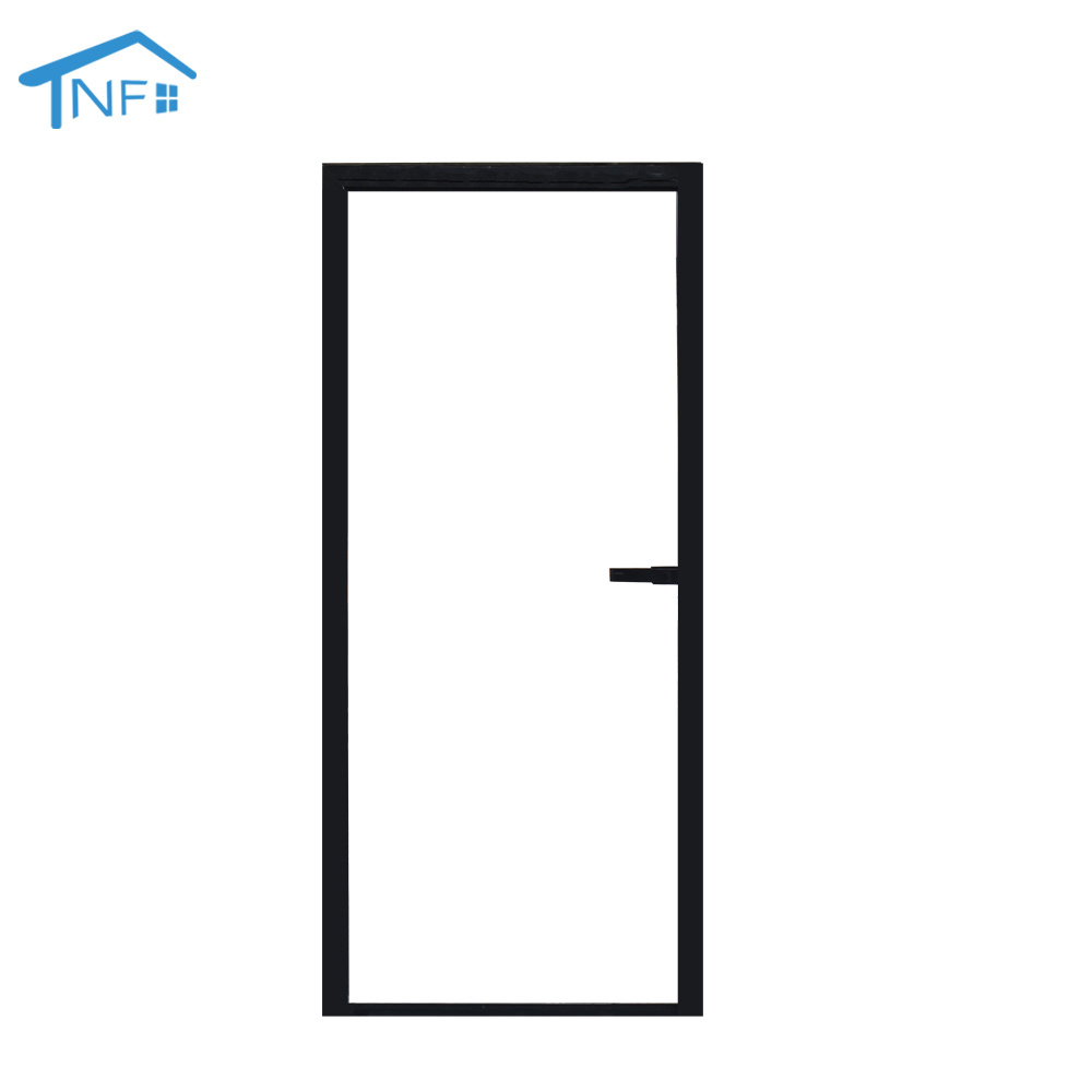 Slim Narrow Frame Glass Door Interior Swing Casement Aluminum Toilet Doors