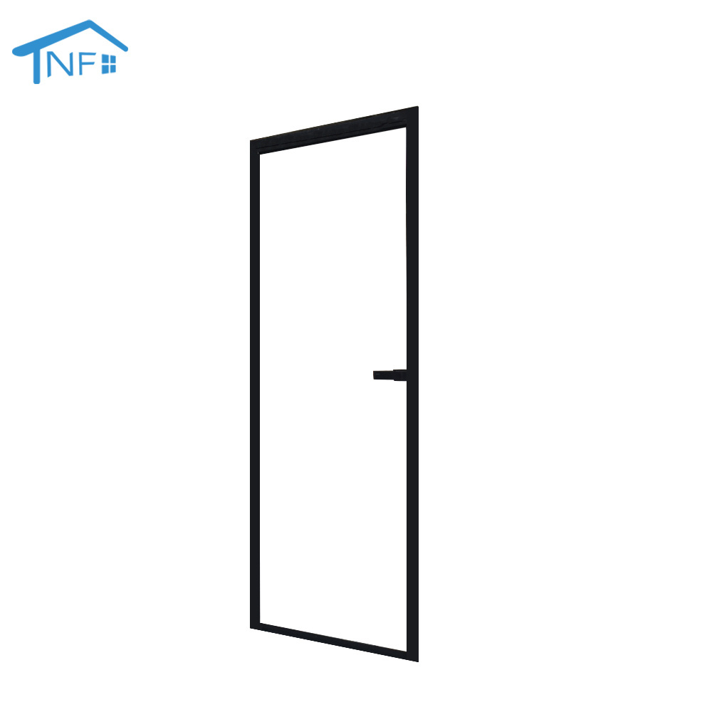 Slim Narrow Frame Glass Door Interior Swing Casement Aluminum Toilet Doors