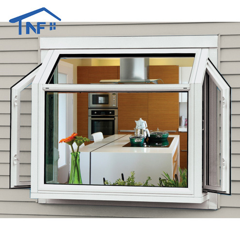 Black Aluminium Alloy Double Glazed Bay Window With Openable Casement Windows