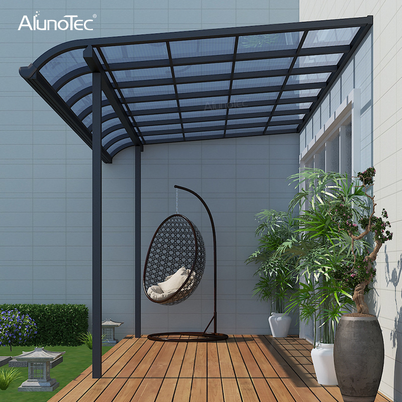 AlunoTec Wall Mounted Unique Design Aluminium R Patio Awning For Outdoor Garden