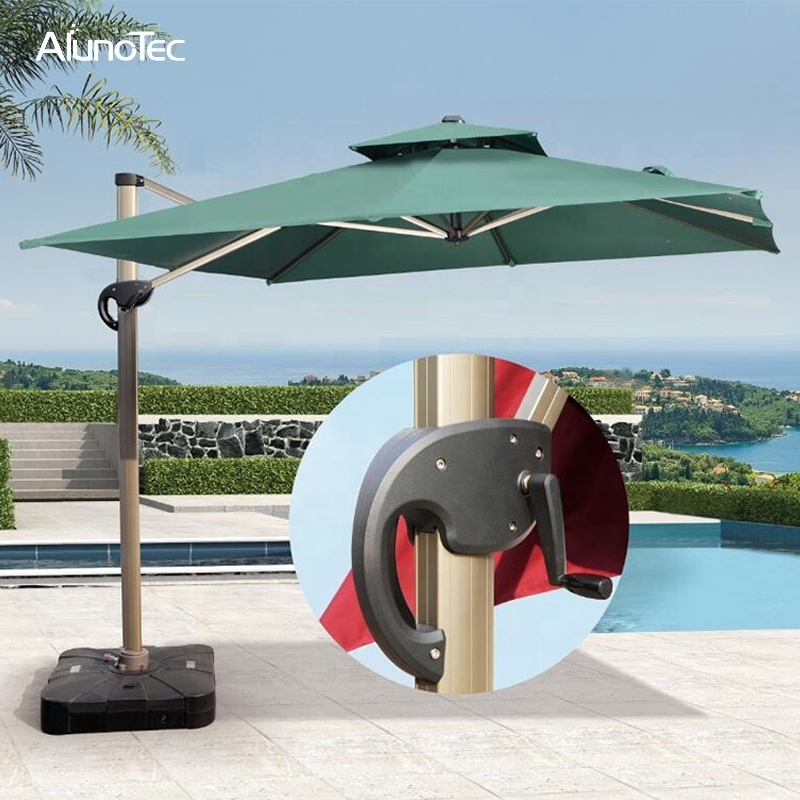 Outdoor Restaurant Cafe Roman Umbrella Aluminium Sun Block Parasols Umbrellas