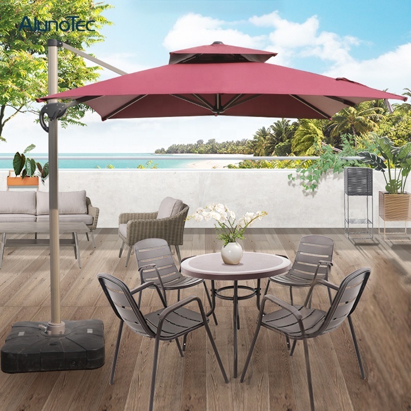 Outdoor Restaurant Cafe Roman Umbrella Aluminium Sun Block Parasols Umbrellas