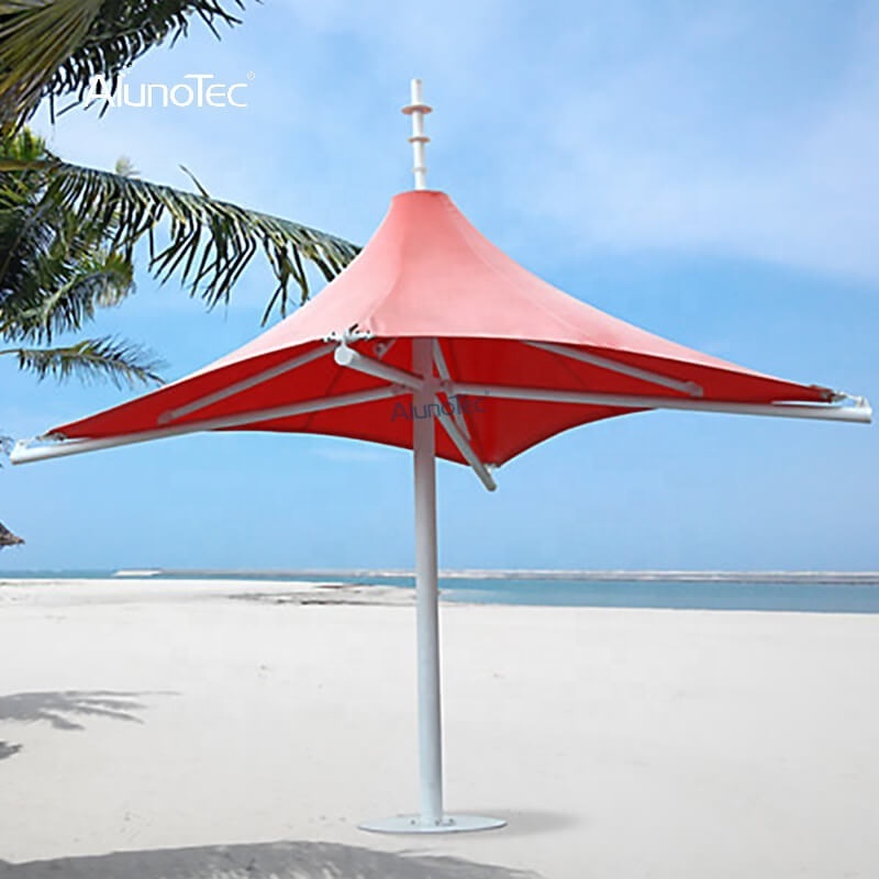 Customized Patio Side Pole Umbrella Beach White Red Waterproof Sun Shading Umbrellas