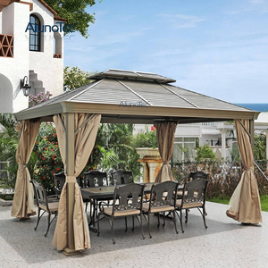 Freestanding Waterproof Aluminum Pavilion Patio Gazebos Pergola Polycarbonate Roof Sunroom Green House Gazebo