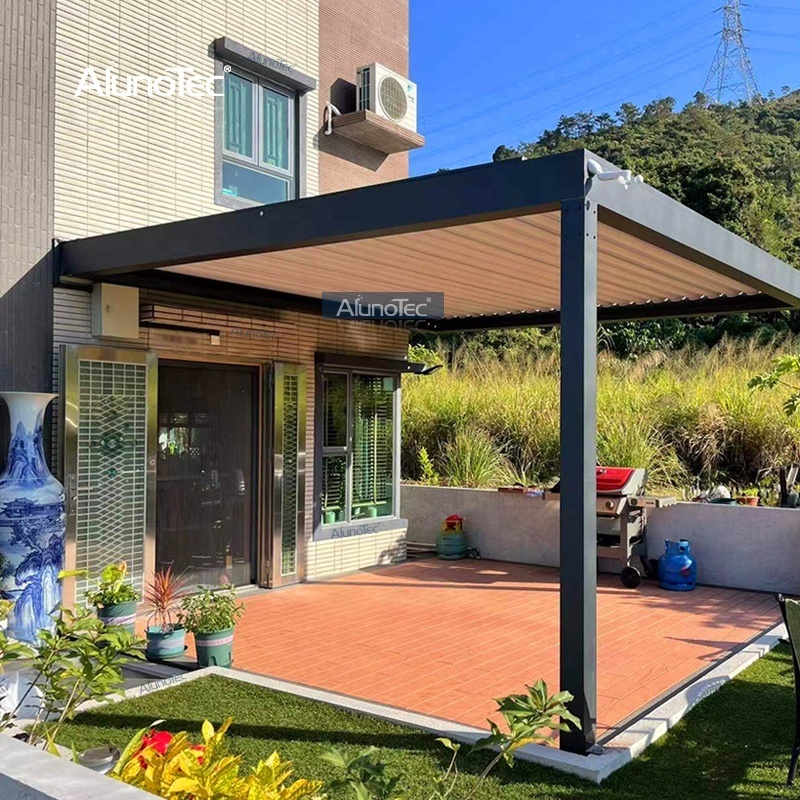 AlunoTec Freestanding Shelter Protection Patio Cover Pergola Kits Outdoor Dining Spaces Louvre Gazebo