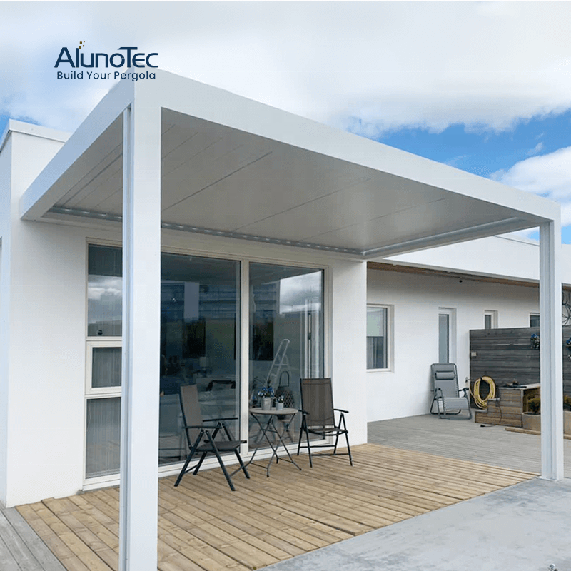 ALUNO Pergolux Motorized Freestanding Wall Mounted Modular Bioclimatic Pergola Gazebo for New Home