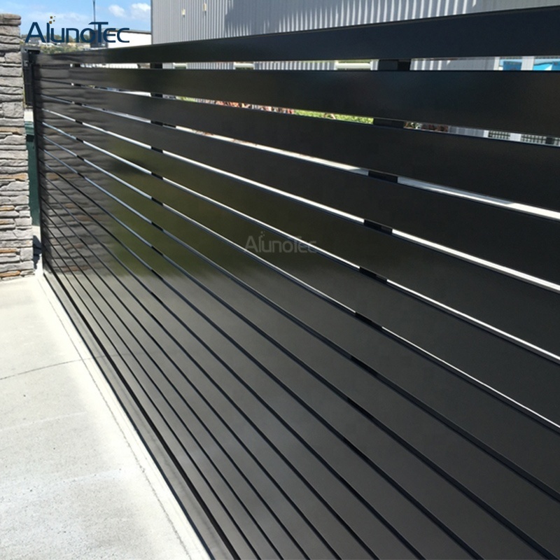 AlunoTec Black Aluminium Patio Cover Shutters Gates Louvered Fence Garden Fencing