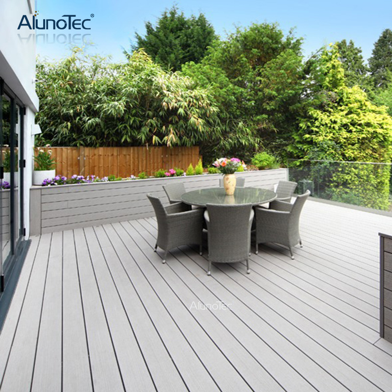 China Aluminum Decking Fire Resistance Class A2 System Outdoor Balcony Composite wpc Deck with Gap Clips