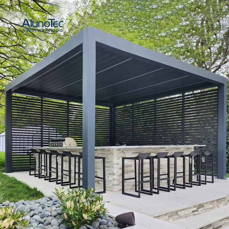 Waterproof Louver Roof System Kits Outdoor Gazebo Garden Bioclimatic Aluminium Luxury Modern Pergola