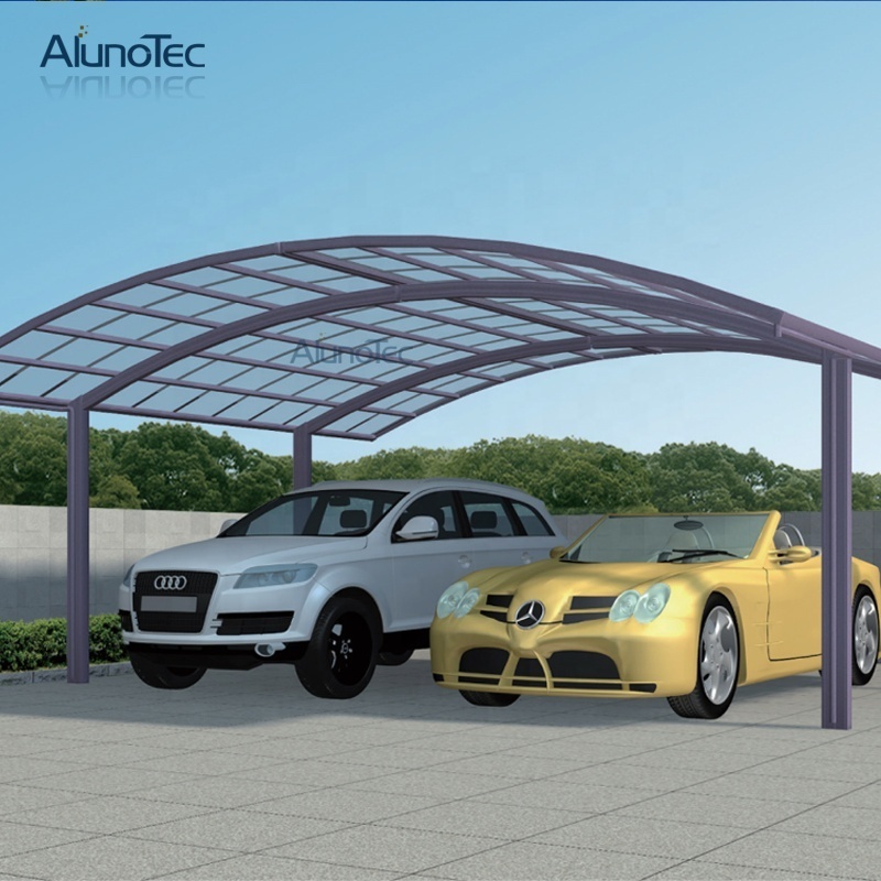 Outdoor Aluminium Carport Powder Coated Frame Car Parking Shed For 4 Cars