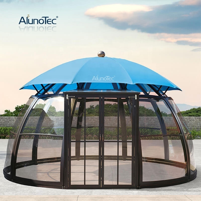 Multifunctional Waterproof Green House Dome Gazebo Glass Garden Rooms Patio Pergola Canopy Sunroom