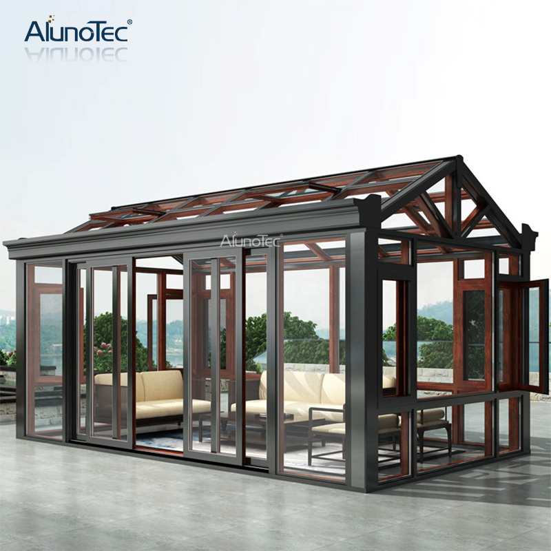 Transparent Aluminum Alloy Glass Room Terrace European Sunroom Outdoor Roof Shade House