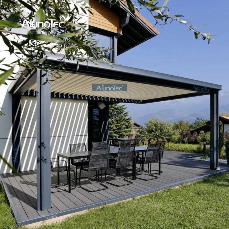 New Style Electric Adjustable 12x12 Canopy Windproof Outdoor Patio Gazebo Rainproof Economic Modern Pergola