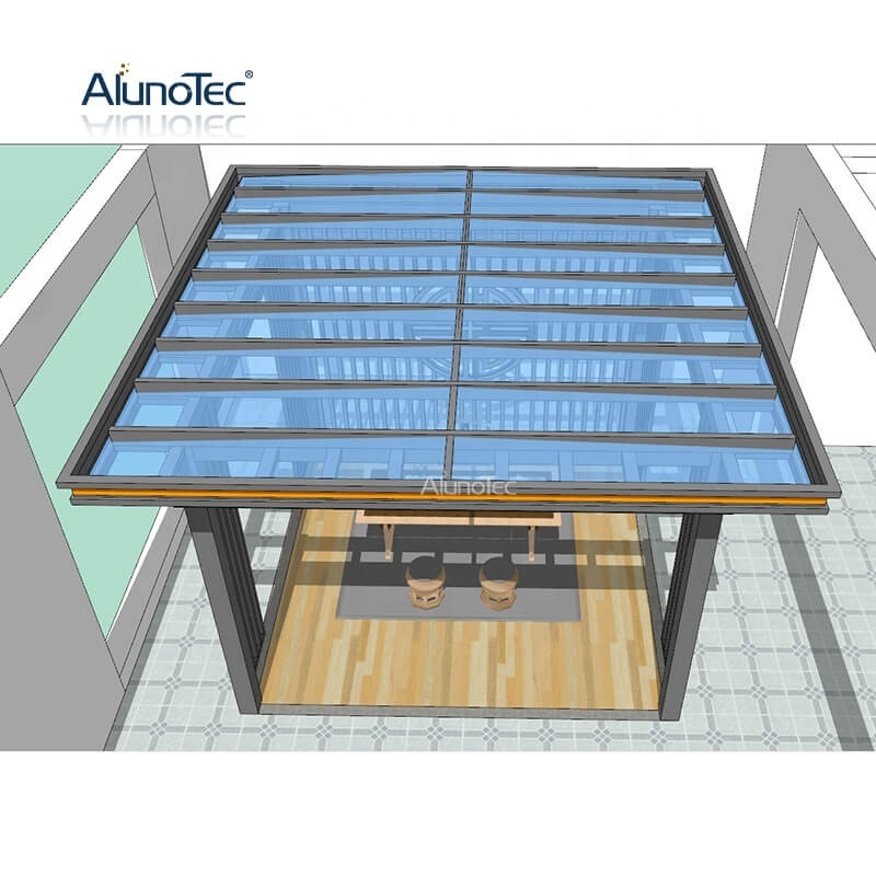 Outdoor Pavilion Sunrooms Flat Roof Garden Polycarbonate Patio Gazebos