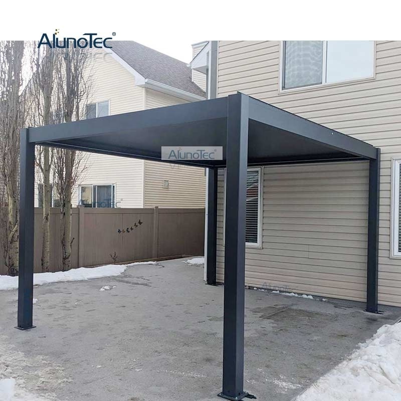 ALUNO Pergo-ECO Wall Mounted Manual Operated Louvered Kit Awning Aluminium Patio Cover Restaurant Pergola Gazebo