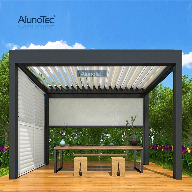 High Quality Sliding Louvre Roof Pergolas Waterproof Garden Buildings Arches Outdoor Pergola Awning Gazebo Kit