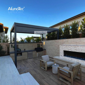 AlunoTec Exterior Opening Electric Louvre System Pergolas Kit Installation Gazebo Bioclimatica Aluminum Pergola