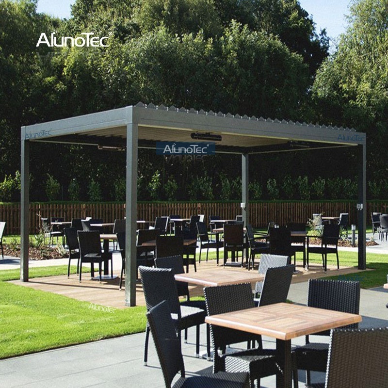 AlunoTec Customized Terrace Side Shading Outdoor Deck Gazebo Bioclimatica Sun Pergola Canopy with Zip Screen