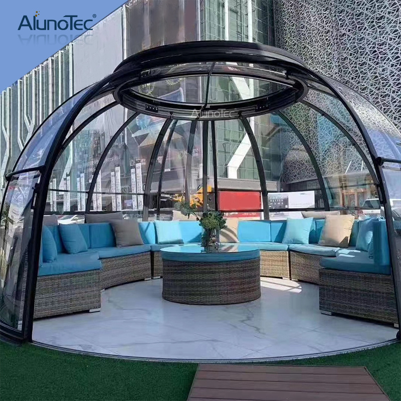 Outdoor Transparent Roof Spa Cover Canopy Modern Sliding Polycarbonate Dome Enclosure