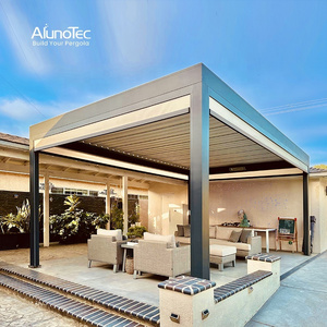 AlunoTec Outdoor Waterproof Awnings Opening Louvered Balcony Motorized Aluminium Pergola Roof Garden Supplies Gazebo