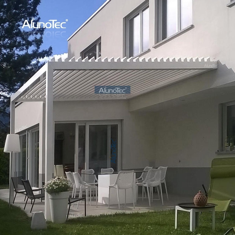 AlunoTec Louver Summer House Aluminium Pergolas Roof Modern Pergola Kitchen Gazebos with Led Light