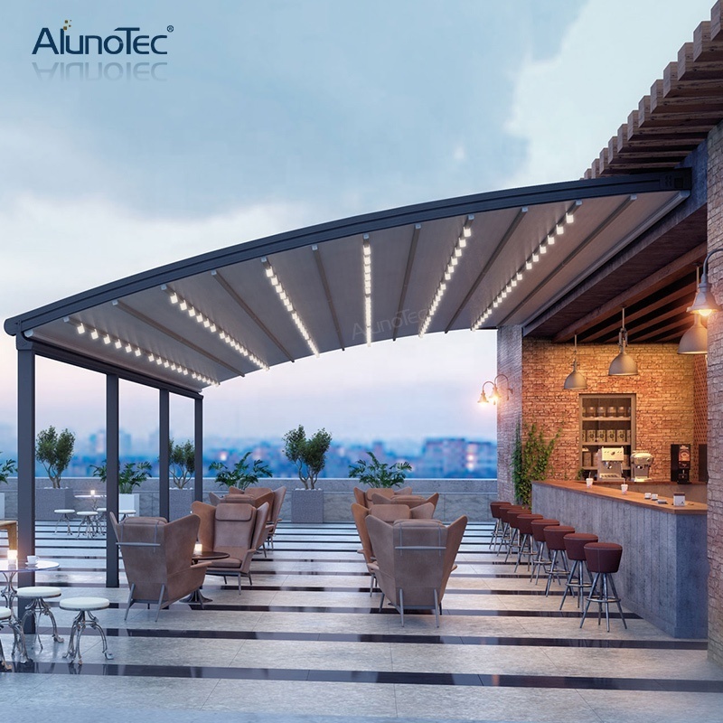 European Design Restaurant Terraces Folding Awning Pergola Outdoor Canopy Retractable Roof Covers