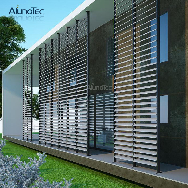 AlunoTec White Aluminum Pergola Shutter Shades Sun Louver Small Shutters Louvers Facade Blinds