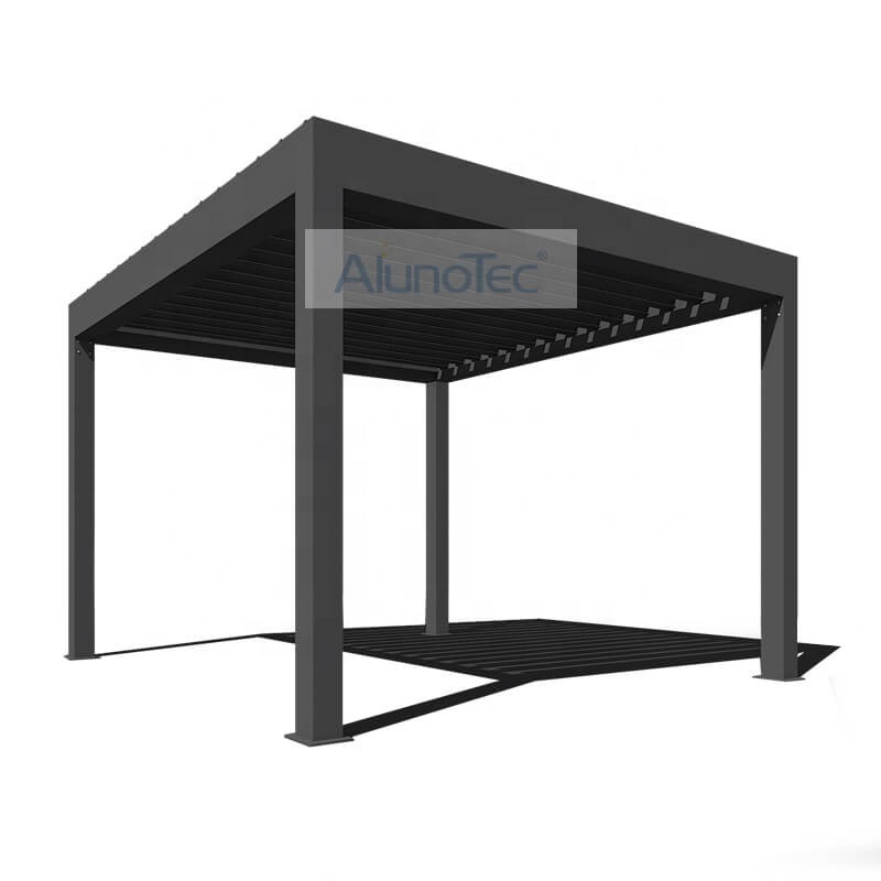 Balcony Motorized Waterproof Aluminum Pergolas Roof Outdoor Balcony Pergola Gazebo with LED Light